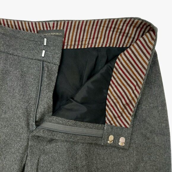 Banana Republic Trousers Womens 10 Gray Wool Blend Flat Front Academia Office - Picture 3 of 10
